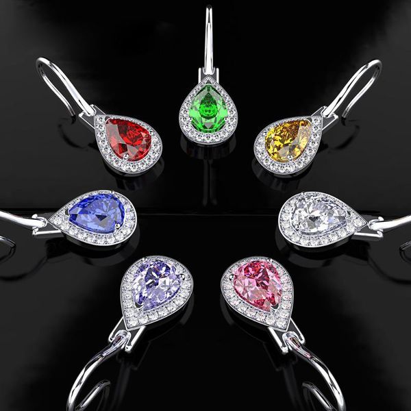 

dangle & chandelier luxury 925 sterling silver earring sapphire emerald ruby gemstone drop earrings for women fine jewelry wedding gift