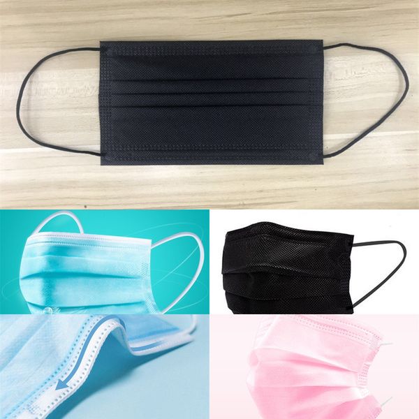 

with disposable pink white elastic black masks ear loop 3 ply breathable dust air anti-pollution face mask mouth maoutlet3cpi