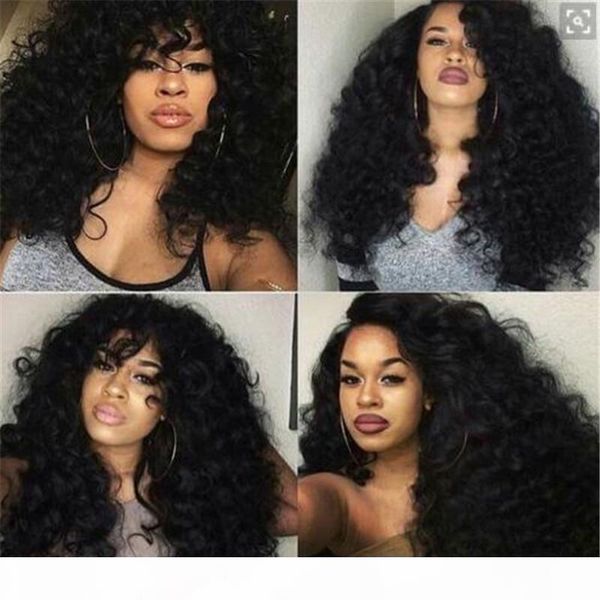 

unprocessed 130% peruvian human hair lace front wig full lace wig peruvian deep wave glueless peruvian full lace wig, Black;brown