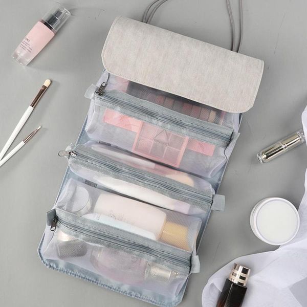 

cosmetic bags & cases 1 pcs large women makeup detachable bag pu leather waterproof zipper make up travel wash organizer beauty case