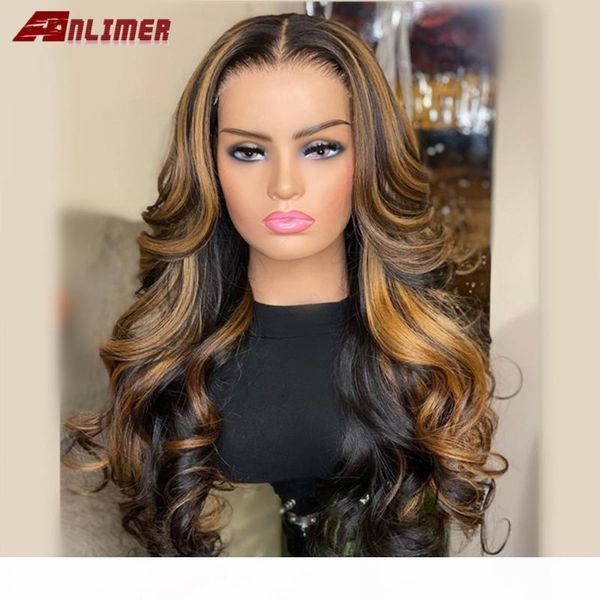 

highlight wig t-part lace front human hair wigs with baby hair honey blonde lace front wigs 150 density human for women, Black;brown