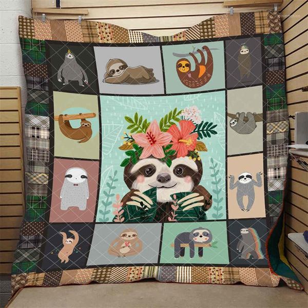 

cartoon sloth quilt cute fashion comfortable high end kids school adults bed summer autumn quilt selling dropshipping1
