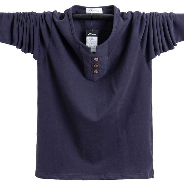 

new autumn mens t-shirts fashion 2020 slim fit long sleeve cotton t shirt men button casual men's clothing plus size 5xl1, White;black