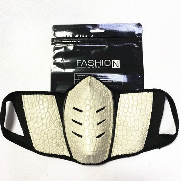 

leather 4 masks pu color dustproof unsiex anti-fog protective trendy print men women mouth cover washable outdoor sports