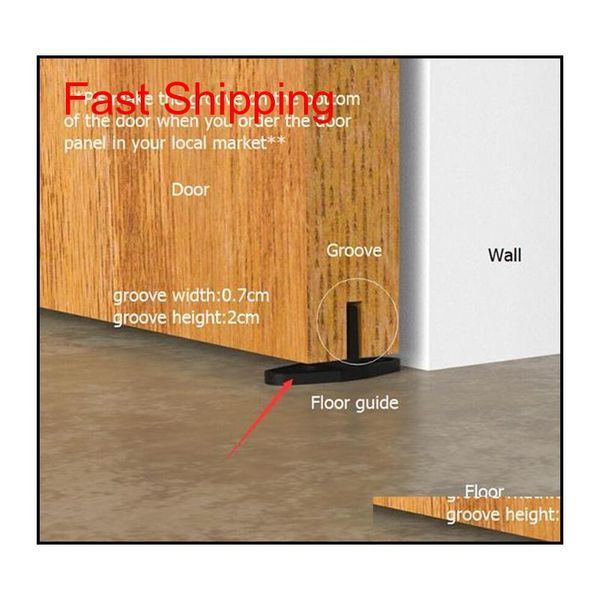 

sliding barn door hardware wall guide door bottom floor guide black steel plastic floo qylnlg yh_pack