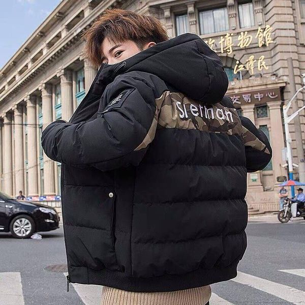 

men's winter cotton coat 2020 new korean version of cotton padded winter jacket student jacket students short coat1, Black