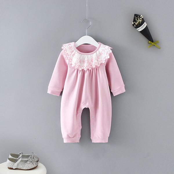 

2021 new newborn infant toddler embroidery girls long sleeve rompers jumpsuit clothes outfits autumn cute lovely baby clothing 0-18m yi74, Blue