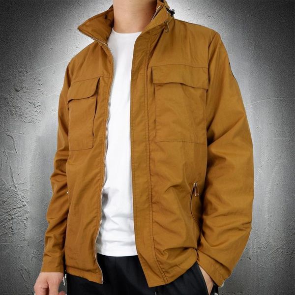 

men's jackets men outdoor jacket trekking hiking coat stand collar slim waterproof outside wear, Black;brown