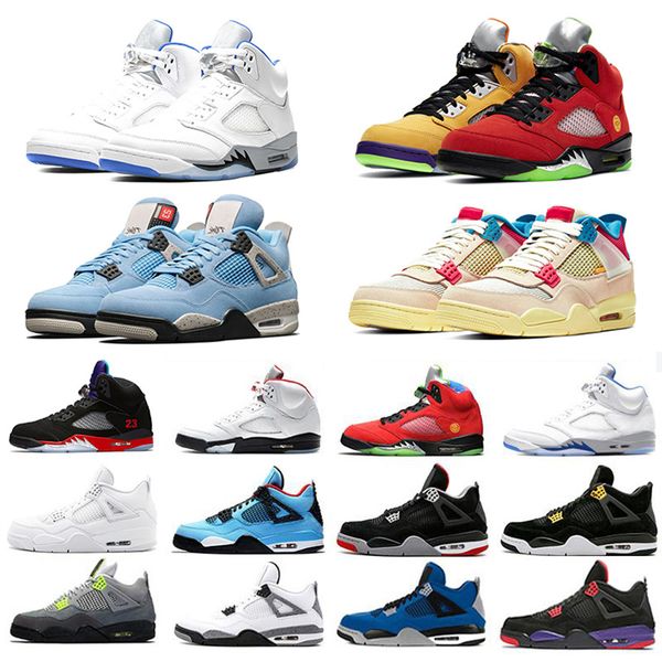 

new jumpman 5 union 4 mens basketball shoes university blue stealth 2.0 cactus jack white cement bred trainers men sports sneakers