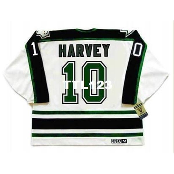 

121s #10 todd harvey dallass stars 1990 ccm vintage hockey jersey or custom any name or number retro jersey, Black
