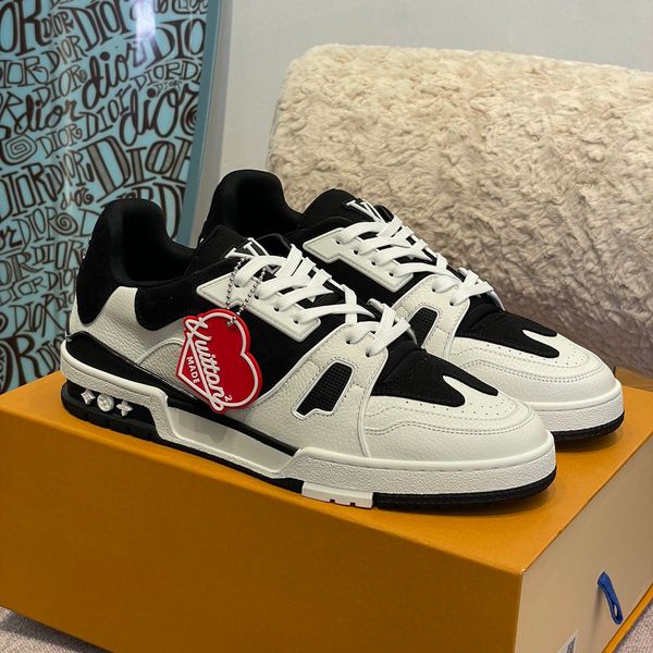 

2022ss high qulity sports fashion men's shoes fashion luxury casual brand comfortable breathable sneakers dust bag size38-45, Red;white