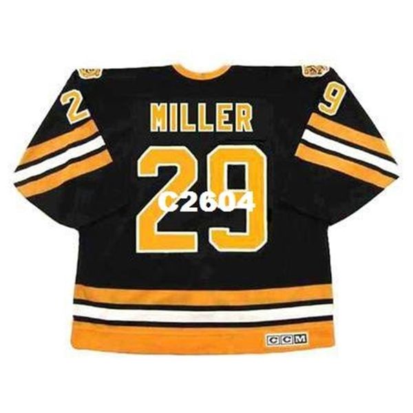 

mens #29 jay miller boston bruins 1988 ccm vintage retro hockey jersey or custom any name or number retro jersey, Black