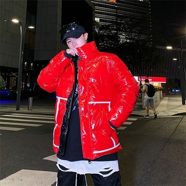 

down coats mens winter fashion mens 90%down jackets and coats man thick parkas warm casual outwear bright men's winter jacket 201225, Black