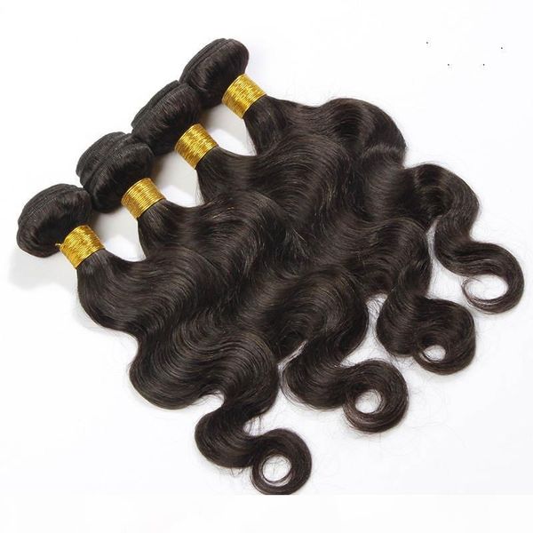 

malaysian natural color body wave 10-28 inches 100% human hair weave malaysian virgin bundles hair weaving, Black