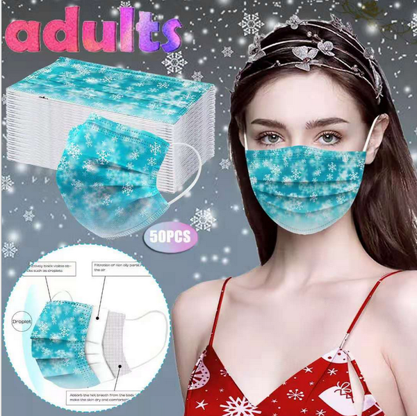 

new adults luxury 95%filtration efficiency multicolor snowflake disposable face mask dustproof prevention influenza face mouth mask