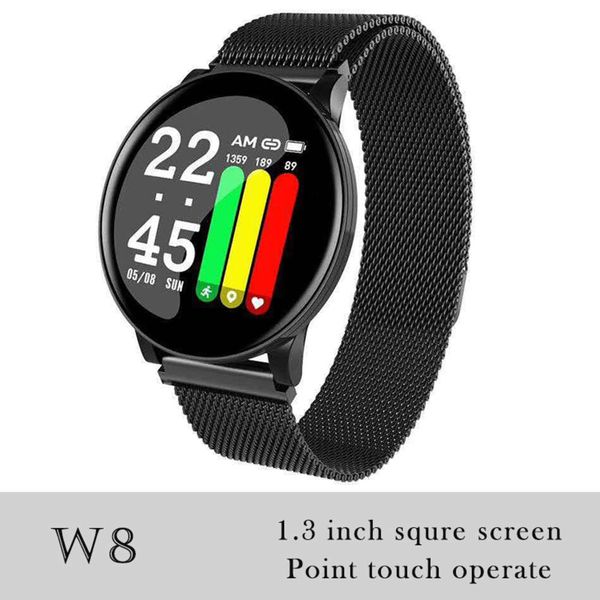 

w8 bluetooth, sports watch with heart rate and blood prsure, smart wristband, waterproof wristwatch for women