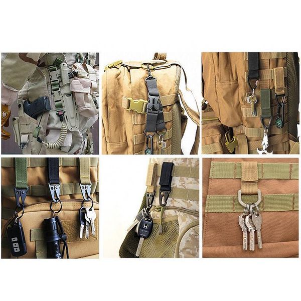 

edc outdoor carabiner tactical keychain military backpack molle clip hook sport molle buckle camping climbing hik qylpjc