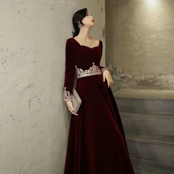 

2021 new robe soiree elegant evening dresses long velvet festival at senior prom dressed fiesta boda fe dwlk, Black