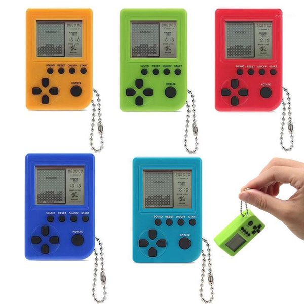 

10pcs tetris game machine pendant keychain child nostalgic classic childhood memories handheld game players mini consoles1