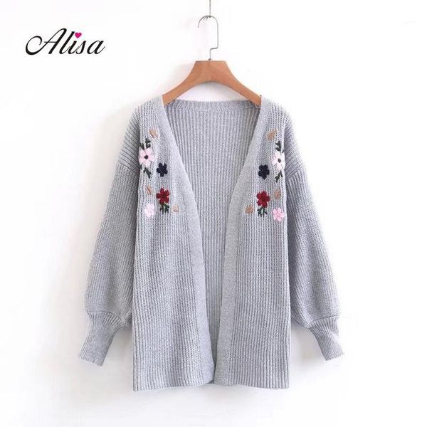 

fashion embroidery knitted sweater cardigan 2018 new long sleeve solid loose crochet jackets autumn female open stitch coat1, White;black