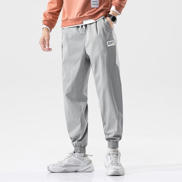 

men's pants male sweatpants joggers japanese mens losse men solid harajuku streetwear harem k1711, Black