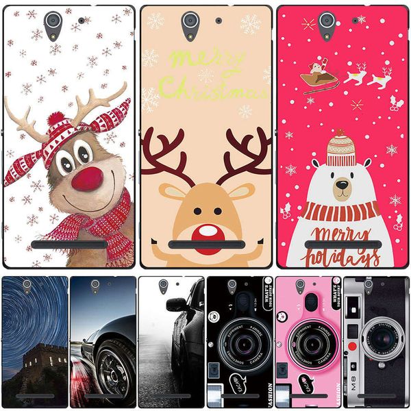 

qasony xperia c3 e3 e4 e5 mobile phone case fashion marble inkjet bag shelllk