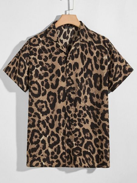 

men leopard print shirt x7ag#, White;black