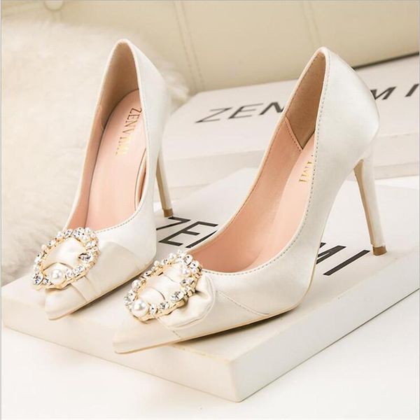 

dress shoes heels women pumps solid elegant high fashion wedding famale heel bridal, Black