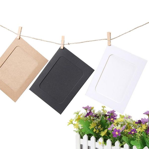 

10pcs paper p frame wall hanging picture rope clip diy home decor hogard
