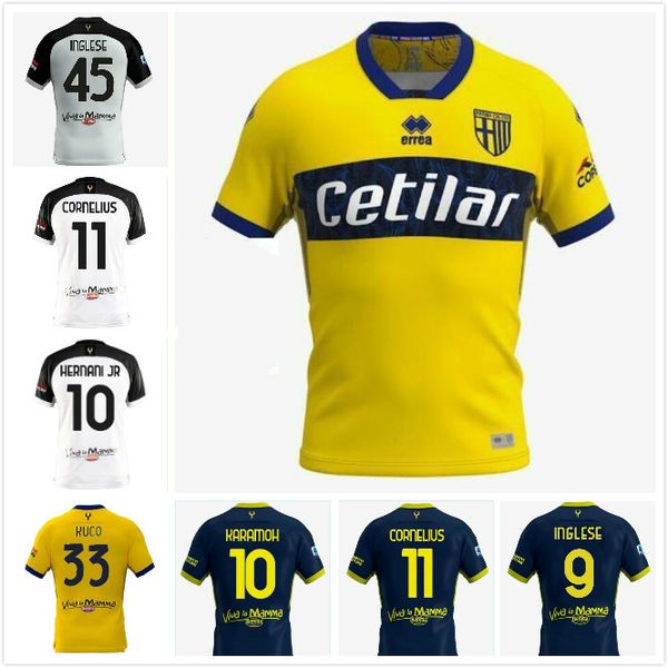 

2020 2021 parma calcio soccer jerseys darmian gervinho inglese kucka 20 21 karamoh cornelius kulusevski cyprien adorante football shirts, Black;yellow