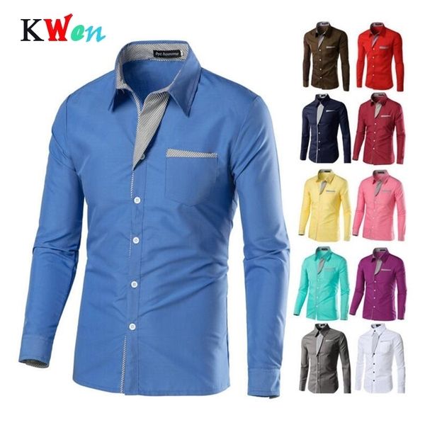 

brand new autumn men shirt male dress shirts men's fashion casual long sleeve business formal shirt camisa social masculina y200409, White;black