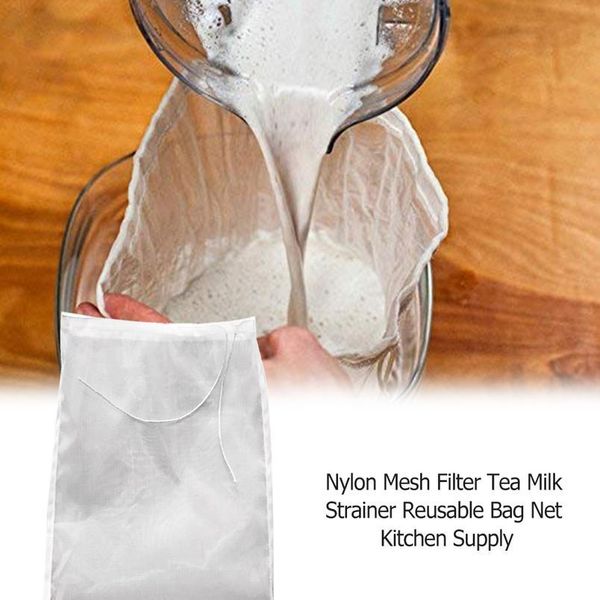 

food strainer bag nylon mesh net liquid filter portable milk fruit coffee pouch for household kitchen helpi bbypcs