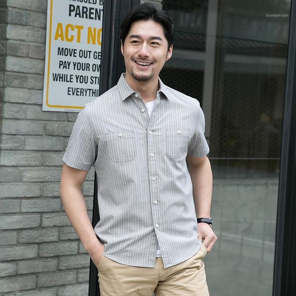 

men's casual shirts 2021 arrival fashion cotton summer men vertical stripe short sleeve shirt trendy youth plus size mlxl2xl3xl4xl5xl6x, White;black