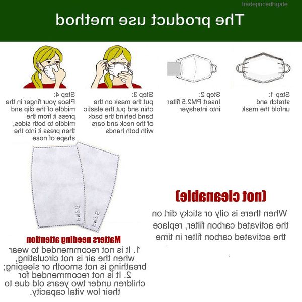 

anti pm2.5 protective filter 5 replaceable layers 10/30/50/100pcs haze filters for mouth masks und sale