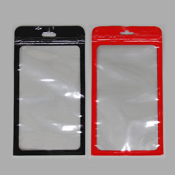 12 * 22cm Limpar sacos de embalagem transparentes com gancho de plástico pacote de caixa de pacote para capa de telefone celular