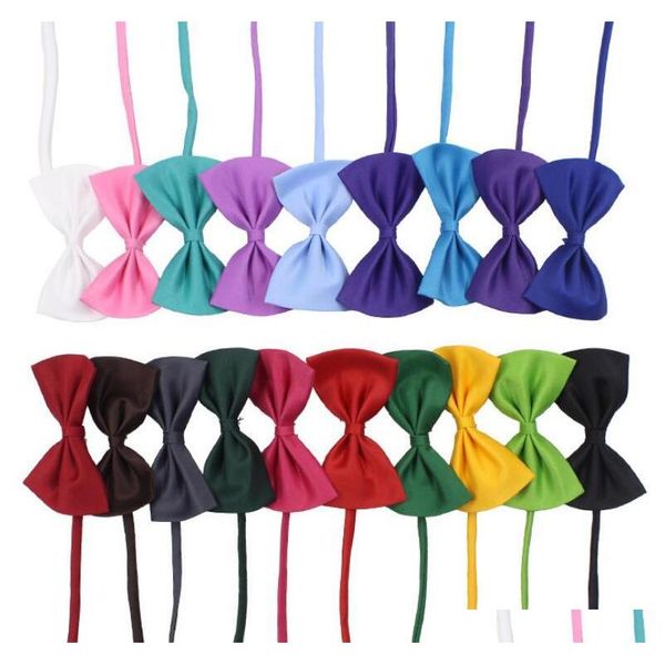 

19 colors pet tie dog tie collar flower accessories decoration supplies pure color bowknot necktie lx8172 tkx58