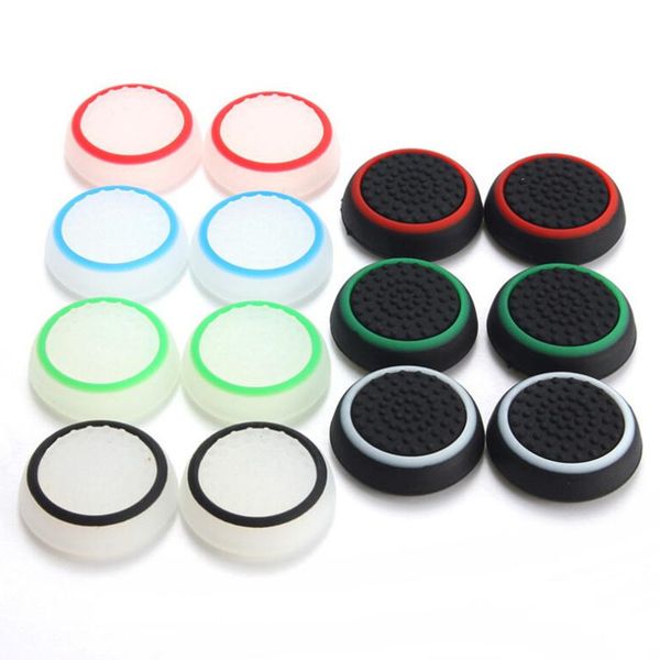 Cor Dual Cor Silicone Cap Tampão de Thumb Grip Stick Grips Caps Capa Para PS4 PS3 Xbox One 360 ​​Wiiu Controlador Rápido Transporte Rápido