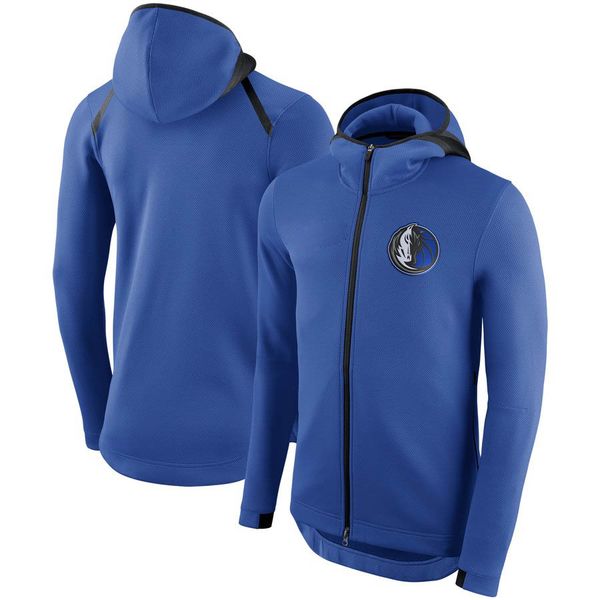 

dallas mavericks men training sweatshirt showtime therma flex performance full-zip hoodie, Black