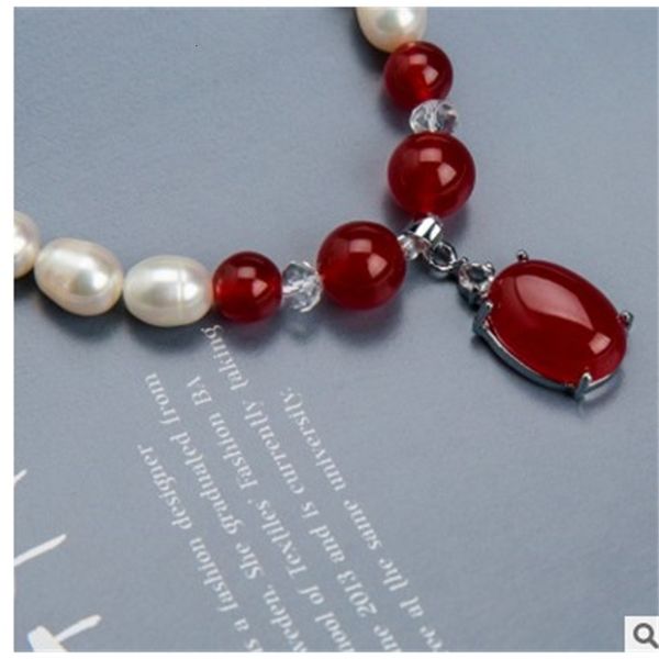 

day fashion, necklace, red green mother's agate pearl mother's day gift wholesale, Silver