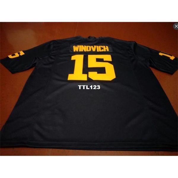 

3740 blue white#15 chase winovich michigan wolverines alumni college jersey s-4xlor custom any name or number jersey, Black