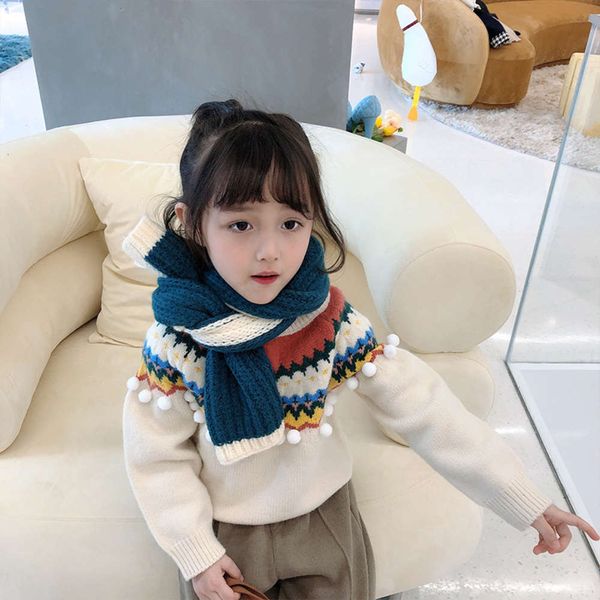 

winter sweater children's new 2020 autumn and national sle girl's round neck pullover baby's t-shirt o20g, Blue