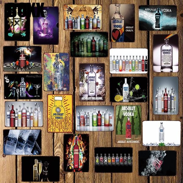 

vodka metal posters tin sign wall plate vintage pub bar vintage painting personality decor