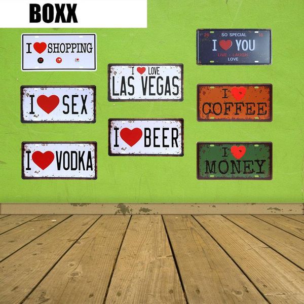 

я люблю las vegas лицензионные плиты винтажные кофе пива бар украшения я люблю сексуальную водку деньги покупки металлические знаки смешиван