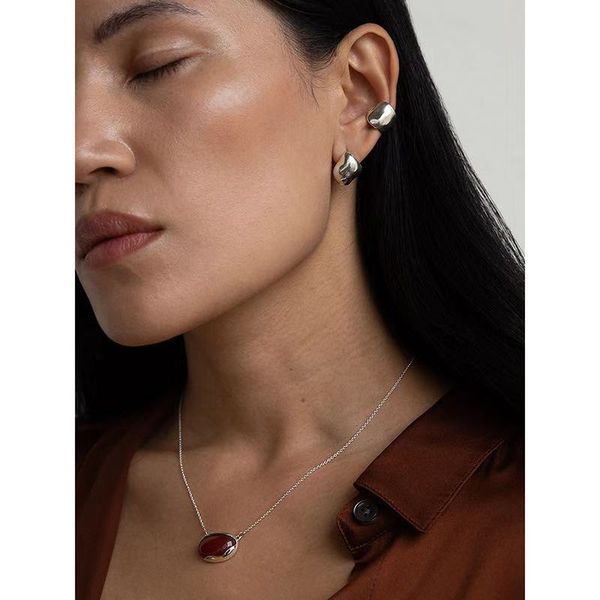 

womens simple elegant no ear piercing required earrings retro hong kong style ear clip 20216 new trendy ear clip fashion design, Silver