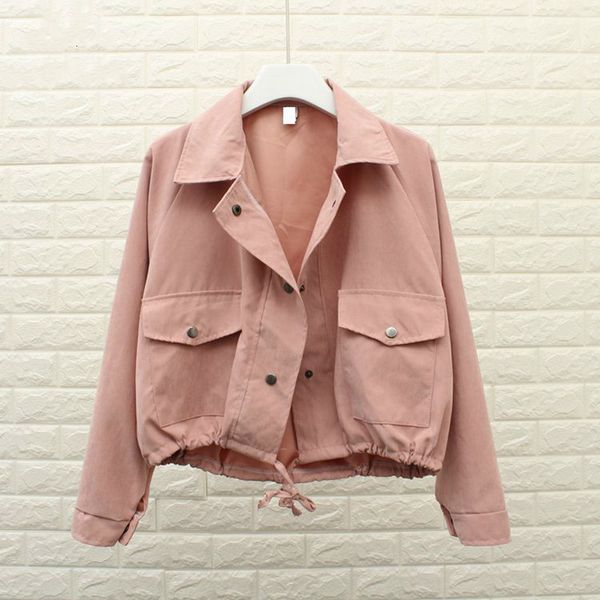 

2020 spring autumn women's casual short jacket new fashion loose pocket solid coat female outerwear ladies roupa feminina, Black;brown