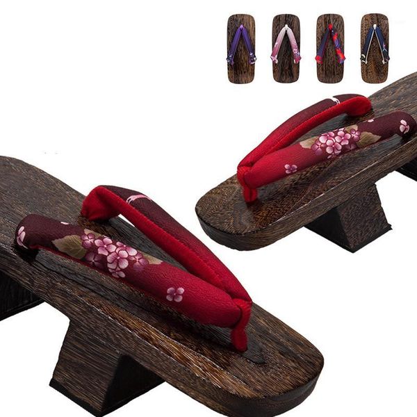 2020 holz Japanische Geta Frauen Männer Flip-Flops Hausschuhe Paulownia Holz Schuhe Männlich-weibliche Sandalen Cosplay Orientalischen Schuhe1