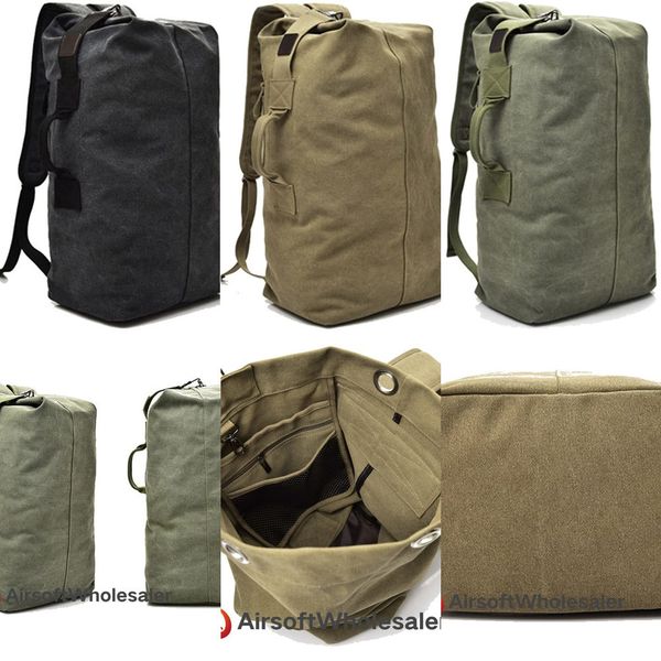 

tactical big multifunctional male backpacks army canvas men bucket bags outdoor backpack sw16j