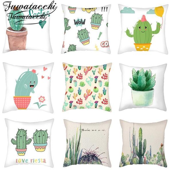 

cushion/decorative pillow fuwatacchi summer cactus cushion covers watercolor polyester for home sofa decorative funda cojin throw pillowcase