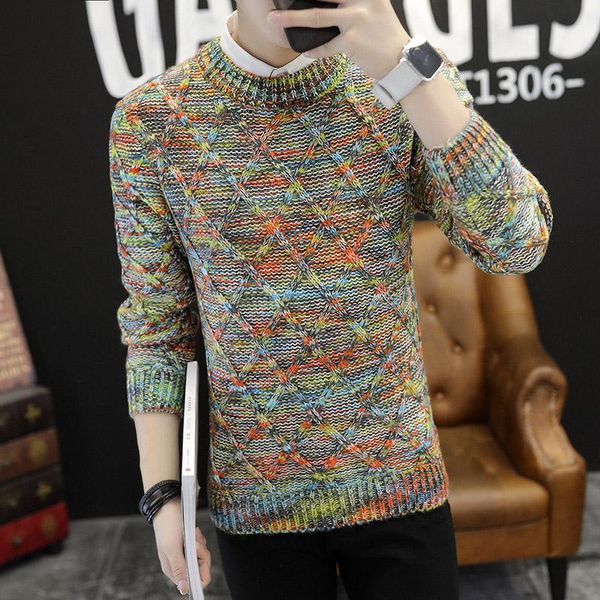 

fashion men sweater 2020 new streetwear o-neck casual slim fit clothing long sleeve knitted pullovers sweater winter thick y, White;black