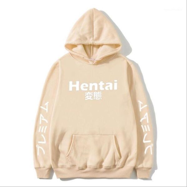 

men's hoodies & sweatshirts 2021 fashion japanes hip hop winter fleece mens hoody hentai printed sweatshirt men women casual streetwear, Black